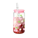 Ljojo 16oz Cherry Bow Plastic Cup with Straw Lid - Holiday Drinkware Gift