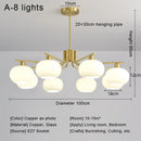Modern Cream-colored Glass Spherical Ceiling Chandelier for Living, Bedroom & Dining Room by Ljojo