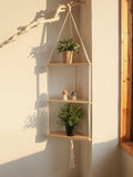 Ljojo™ Triangle Wooden Wall Shelves 1/2/3-Tier Boho Rustic Home Decor