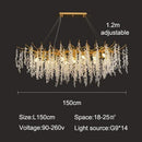 Ljojo Modern Luxury Crystal Chandelier LED Pendant Lamp Indoor Lighting Fixture