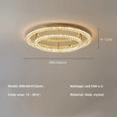 Adjustable Crystal Style Ceiling Lamp Modern Luxury Round Steel Light - Ljojo