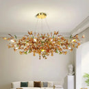Ljojo Luxury Glass Gingko Leaf Chandelier for Home Decor