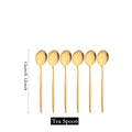 Ljojo Matte Gold Tableware Cutlery Set Stainless Steel Flatware Kitchen Dinner