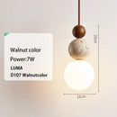Yellow Travertine Stone Pendant Light LED Hanging Lamp for Kitchen Island by Ljojo