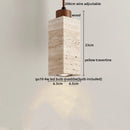 Ljojo LED Hanging Lamp: Japanese Style Yellow Travertine Pendant Lights for Home Decor