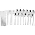 Ljojo 24-Piece Stainless Steel Black Cutlery Set Dinnerware Flatware Tableware