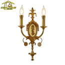 Ljojo Luxury Gold Lustre Copper Wall Lamp LED E14 Medieval Retro for Living Room