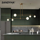 Glass Ball Pendant Light LED Chandelier Modern Magic Bean Fixture for Living Dining Room by Ljojo