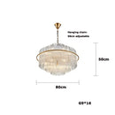 Nordic Minimalist LED Chandelier Round Pendant Crystal Hanging Light Ljojo