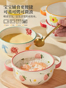 Ljojo 4.7-inch Ceramic Double Ear Steamed Egg Bowl