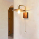Ljojo Medieval Style Walnut Wall Lamp for Master Bedroom Living Room Study Dining Room