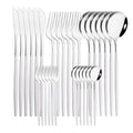 30-Piece Pink Silver Stainless Steel Dinnerware Set by Ljojo