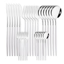 30-Piece Pink Silver Stainless Steel Dinnerware Set by Ljojo