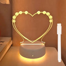 Heart LED Night Light Message Board USB Powered Warm Lamp Bedroom Decoration by Ljojo