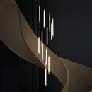 Ljojo LED Copper Staircase Chandelier for Duplex Villa Hotel Lobby Indoor Lighting