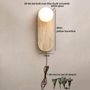 Ljojo LED Indoor Wall Sconce Yellow Travertine Glass Ball Luxury Bedroom Lamp