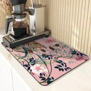 Ljojo Leopard Kitchen Drying Mat - Quick Dry Antiskid Tableware Mat