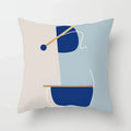 Abstract Geometric Mountain Pillowcase Blue Polyester for Sofa Hotel Office Seat Cushion Cover