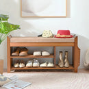 Ljojo™ Bamboo Shoe Storage Bench with Hidden Drawer and Organizer