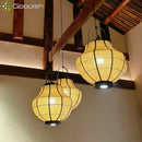 Japanese Retro Wabi-sabi Pendant Lights Art Lantern Fabric Lamp by Ljojo