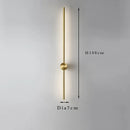 Linear LED Wall Lamp Modern Minimalist Gold White Sconce 100cm120cm for Bedroom Living Room