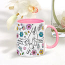 3D Effect Flowers Cup Holding Hands Personalized Name Mug for Children, Mother's Day Gift