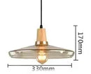 Modern Pendant Light Led Glass Lampshade Wooden Hanging Suspension American Retro Bar Table Gray Nordic Dining Loft Decor Lamp by Ljojo
