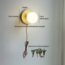 Ljojo LED Glass Wall Lights: Nordic White Bedside Sconce with Switch