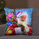 Ljojo LED Retro Santa Claus Christmas Light Decoration Throw Pillow Cover