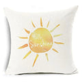 Ljojo Letter Print Pillow Case 45x45 cm Linen Cushion Cover for Home Decor
