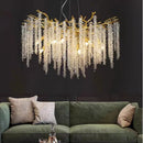 Gold Branch Tassel Crystal LED Pendant Light Modern Luxury Dining Room Living Room Fixture by Ljojo