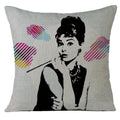 Audrey Hepburn Plush Cushion Cover by Ljojo - Home Decor Sofa Pillow Cover