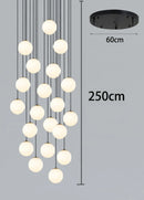 Ljojo LED Ring Stairs Pendant Light Chandeliers for Living Room and Dining Room