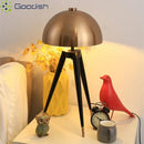 Wabi-sabi Tripod Iron Cap LED Floor Lamp for Bedroom Chandelier by Ljojo
