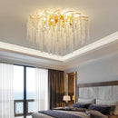 Ljojo Luxury Chrome Crystal LED Ceiling Chandelier Light - Silver Crystal Ceiling Light