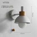 Nordic Modern Bedside LED Wall Lamp Wood Sconce Pull Chain Switch Home Decoration Lighting by Ljojo