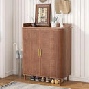 Ljojo™ 4-Door Wooden Storage Cabinet with Adjustable Shelf and Iron Legs