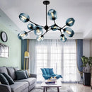 Ljojo LED Glass Chandelier for Modern Indoor Lighting Decor