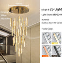 LED Crystal Chandelier: Modern Villa Hanging Light for Hotel Lobby & Staircase - Ljojo