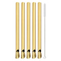 Ljojo 304 Stainless Steel Bubble Tea Straw Set with Straw Brush Spoon