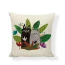 Linen Print Pillowcase 45X45CM Wildlife Collection by Ljojo