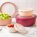 Ljojo Mixing Bowl Set with Lids, Food-Grade Salad Containers, Snack Bowls, Fresh-Keeping Bento Box