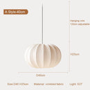 Wabi-Sabi Pleated Fabric Pendant Lights for Dining Room by Ljojo - Elegant E27 Chandelier Lighting