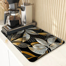 Ljojo Metallic Floral Branches Drying Mat: Non-Slip Absorbent Placemat