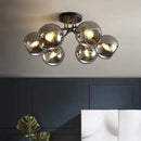Nordic Glass Ceiling Chandelier Black Minimalist Decor for Bedroom Loft Restaurant - Ljojo