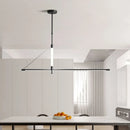 European Minimalist Black Long Aluminum Pendant Light for Dining Room by Ljojo
