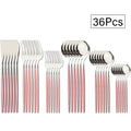 Ljojo 36pc Black Gold Stainless Steel Cutlery Set - Western Tableware Flatware