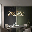 Modern Waves Metal LED Pendant Lights Luxury for Living Room Chandelier Bedroom by Ljojo
