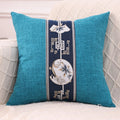 Ljojo Linen Chinese Pavilion Pattern Pillow Cover for Home Sofa Bedroom