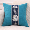 Ljojo Linen Chinese Pavilion Pattern Pillow Cover for Home Sofa Bedroom